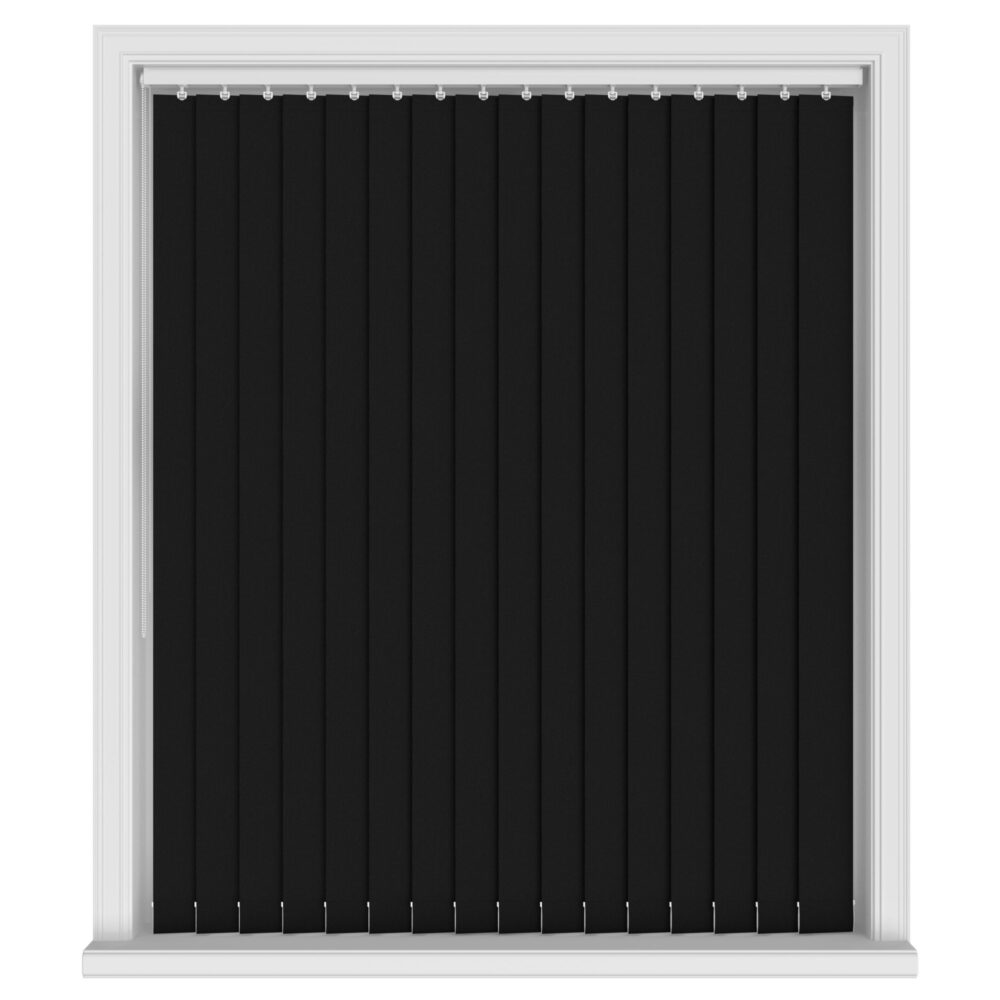 Aqualush Black Blackout Vertical Blinds