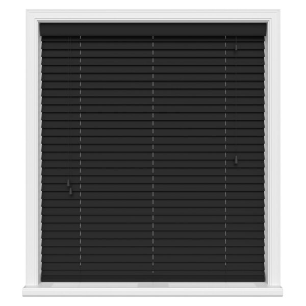 Charcoal Black Wood Venetian Blinds