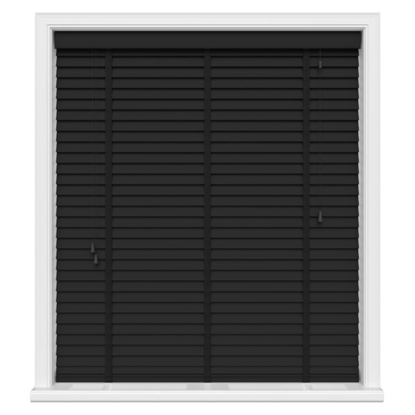 Charcoal Black Wood Venetian Blinds